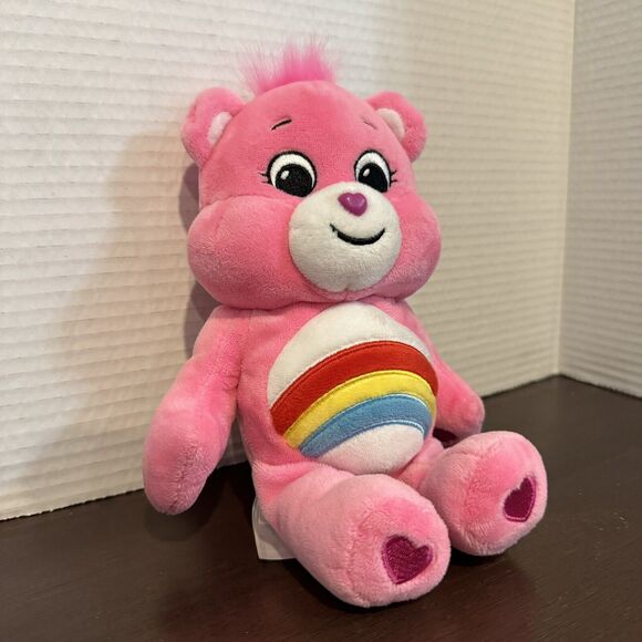 Care Bears Cheer Bear 9" Plush Stuffed Animal Pink Rainbow Basic Fun Toy - Picture 2 of 10